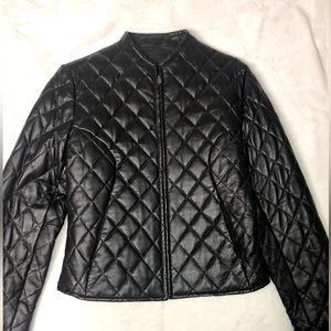 Womens black leather jacket
